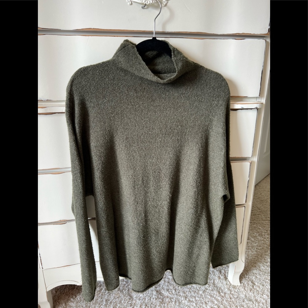 Olive green mock turtleneck sweater